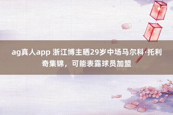 ag真人app 浙江博主晒29岁中场马尔科·托利奇集锦，可能表露球员加盟