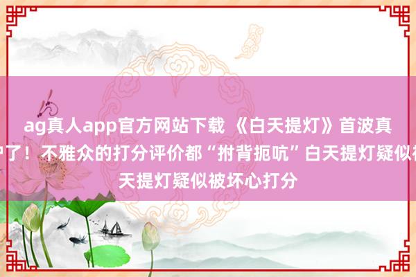 ag真人app官方网站下载 《白天提灯》首波真实口碑出炉了！不雅众的打分评价都“拊背扼吭”白天提灯疑似被坏心打分