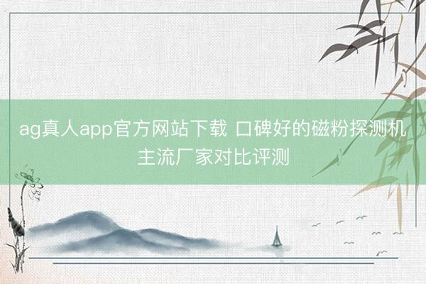 ag真人app官方网站下载 口碑好的磁粉探测机主流厂家对比评测