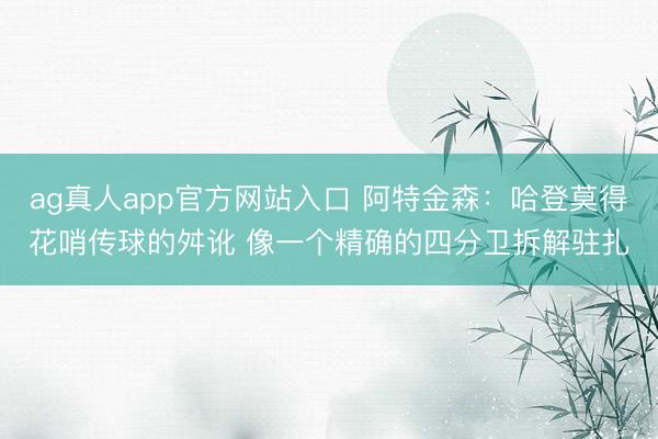 ag真人app官方网站入口 阿特金森：哈登莫得花哨传球的舛讹 像一个精确的四分卫拆解驻扎