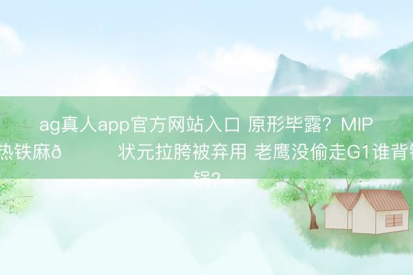 ag真人app官方网站入口 原形毕露？MIP大热铁麻🙃状元拉胯被弃用 老鹰没偷走G1谁背锅？