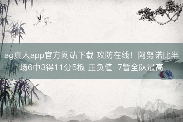 ag真人app官方网站下载 攻防在线！阿努诺比半场6中3得11分5板 正负值+7暂全队最高