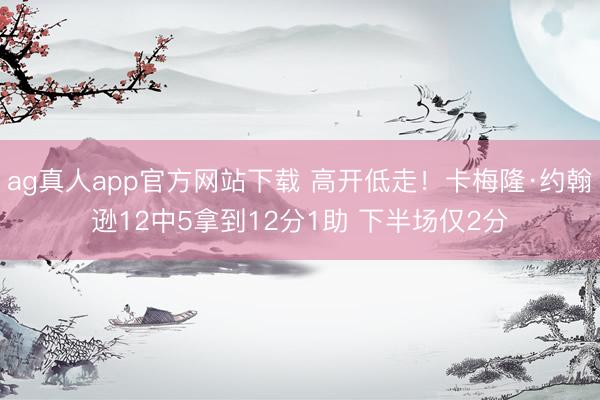 ag真人app官方网站下载 高开低走！卡梅隆·约翰逊12中5拿到12分1助 下半场仅2分