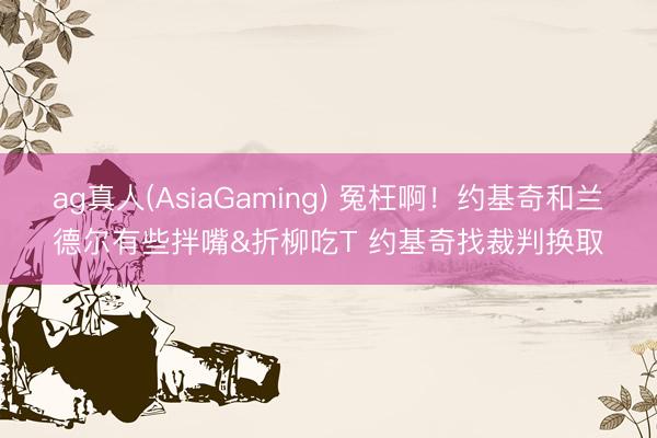 ag真人(AsiaGaming) 冤枉啊！约基奇和兰德尔有些拌嘴&折柳吃T 约基奇找裁判换取
