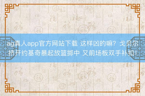 ag真人app官方网站下载 这样凶的嘛？戈贝尔挤开约基奇暴起放篮掷中 又前场板双手补扣！