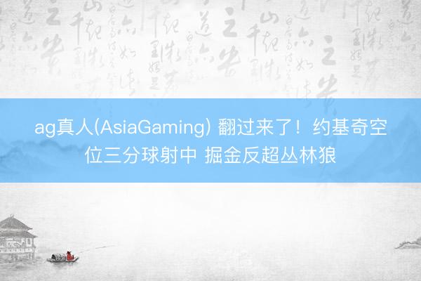 ag真人(AsiaGaming) 翻过来了！约基奇空位三分球射中 掘金反超丛林狼