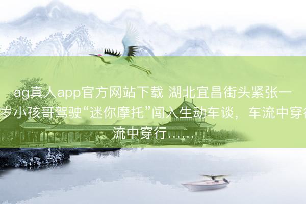 ag真人app官方网站下载 湖北宜昌街头紧张一幕！6岁小孩哥驾驶“迷你摩托”闯入生动车谈，车流中穿行……