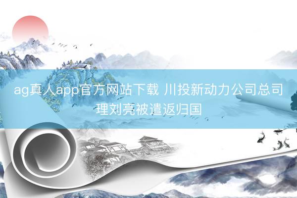 ag真人app官方网站下载 川投新动力公司总司理刘亮被遣返归国